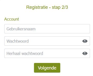 Registratie stap 2/3